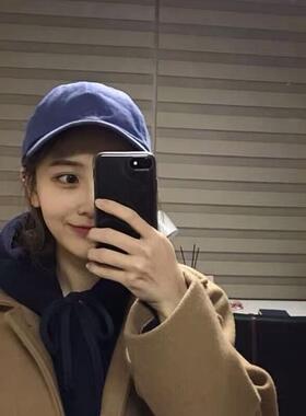 白色鸭舌帽女韩版百搭潮帽街头时尚ins棒球帽学生防晒软顶帽米色