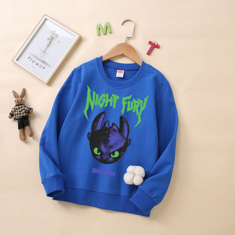 驯龙高手长袖动画周边儿童成人夜煞无牙仔toothless百搭卫衣棉 - 图0