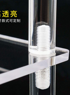 透明亚克力展示架子玩具桌面盲盒网红模型家用收纳梯形置物架定制