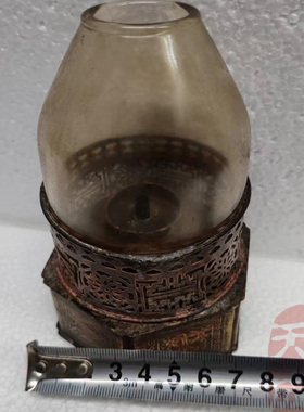 镂空纯铜六角形烟灯老式煤油灯酒精灯影视道具复古玩收藏