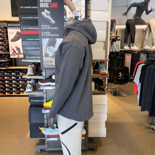 Under Armor UA men's autumn and winter warm outdoor fleece hooded sports jacket 1389304