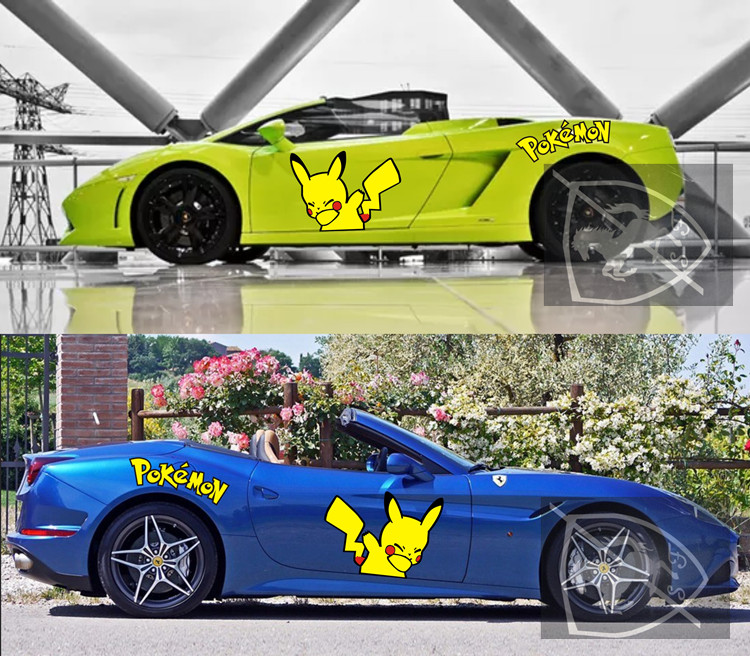 法拉利458车贴拉花 488 F12皮卡丘汽车贴纸 兰博基尼改装车身贴画 - 图3