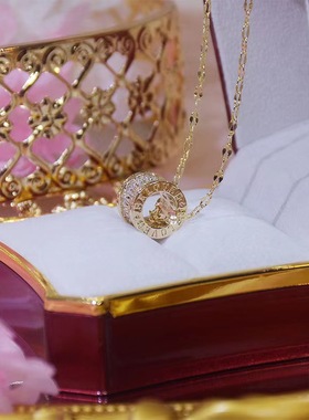 【钛钢】韩版小蛮腰项链女轻奢高级感锆石吊坠锁骨链气质项坠批发