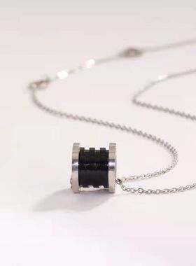 欧美罗马数字弹簧陶瓷项链少女轻奢时尚百搭锁骨链直播爆款首饰品