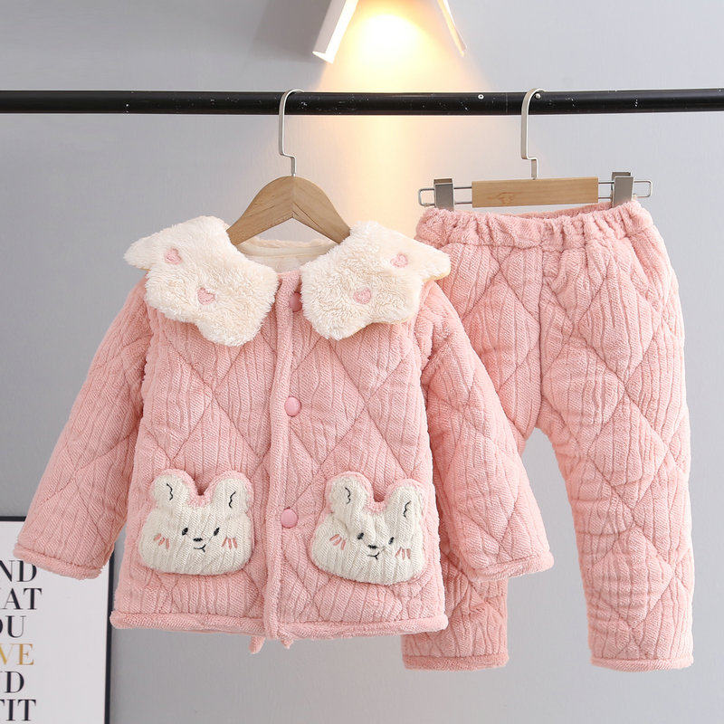 冬季女童睡衣三层加厚夹棉法兰绒公主风家居服女孩中大童保暖套装,淘宝优惠券,粉丝福利购,淘宝优惠卷