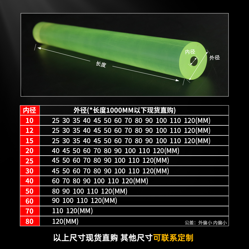 聚氨酯空心棒 PU棒 弹性牛筋胶棒 优力胶棒材 橡胶棒非标定制加工 - 图1