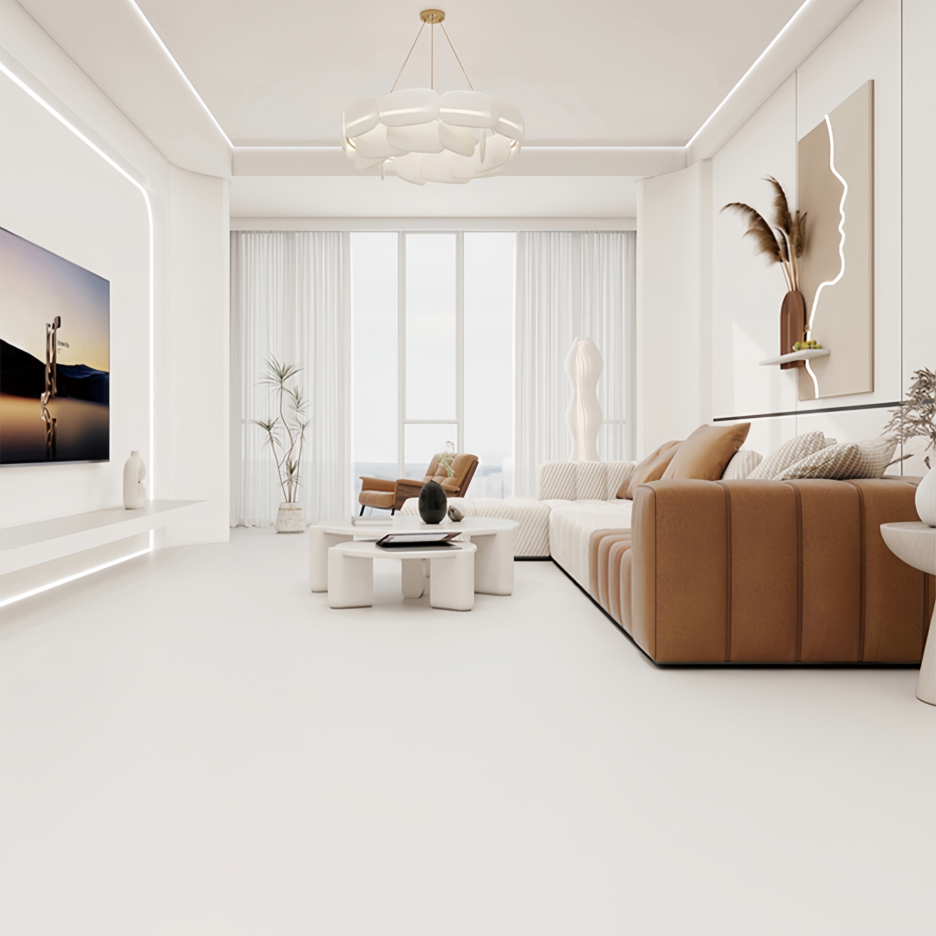 佛山超防污金丝绒柔光砖瓷砖750x1500客厅超白胚奶白色纯色地板砖 - 图1