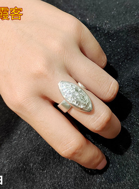 弘霞客女士足银原创锤纹戒指锤纹