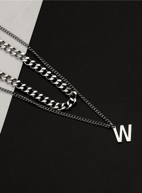 字母INS风双层高级感不掉色项链