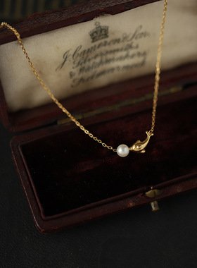 锁骨链超细淡水珍珠鲸鱼