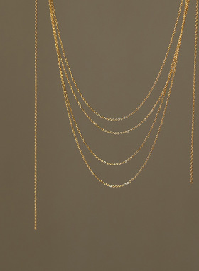 不掉色多层锁骨链鲸雨钛钢