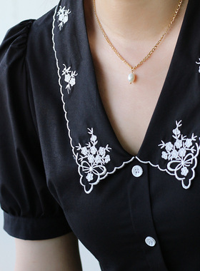 仙女拼接手工钛钢18K金淡水珍珠