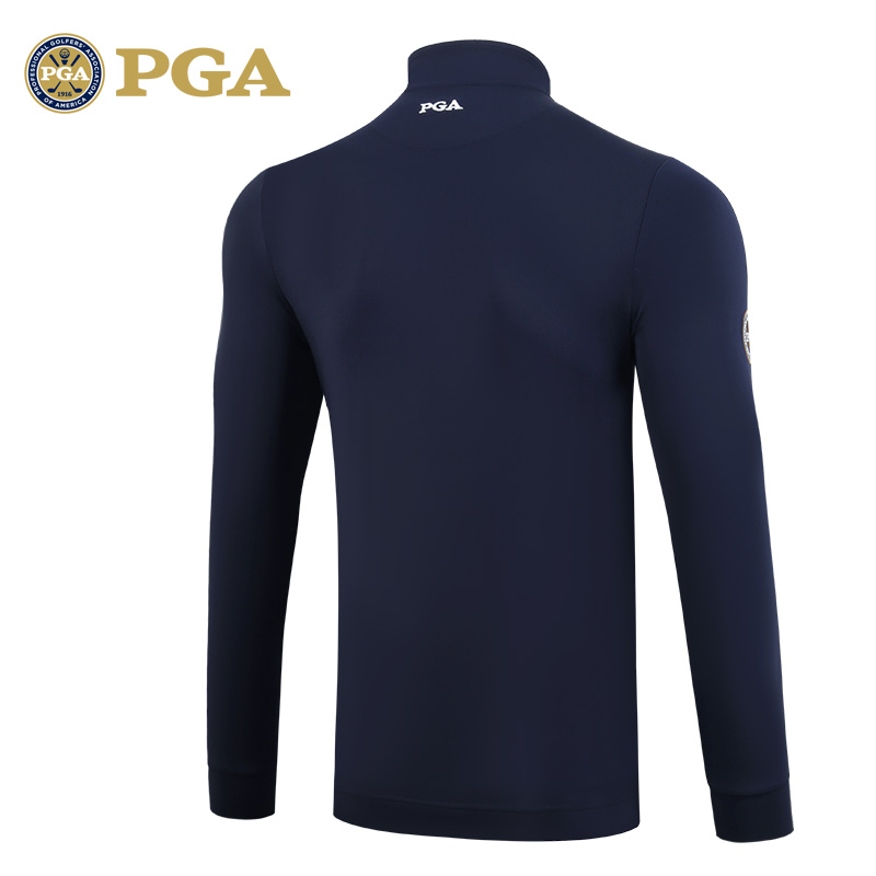 美国PGA 高尔夫服装 男士长袖T恤 秋冬季保暖 拉链衣领 比赛同款 - 图2