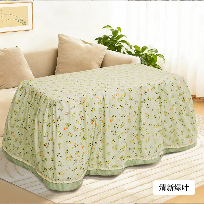 新款加厚烤火被罩双面脱胆可拆洗电取暖桌正长方形烤火桌罩套家用 - 图1