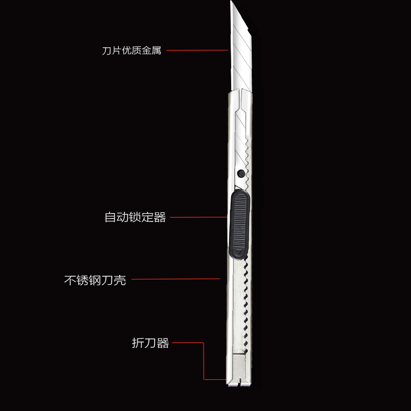 美工刀金属壁纸墙纸贴膜刀雕刻刀片小号拆快递刀裁纸刀削皮削笔刀 - 图1