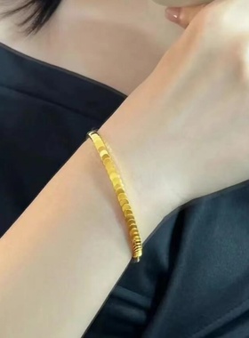 古法传承金包银爆闪鱼鳞手镯