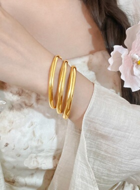 古法传承999足金包银泥鳅背手镯