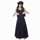 ສິ້ນ Eptison retro preppy denim suit