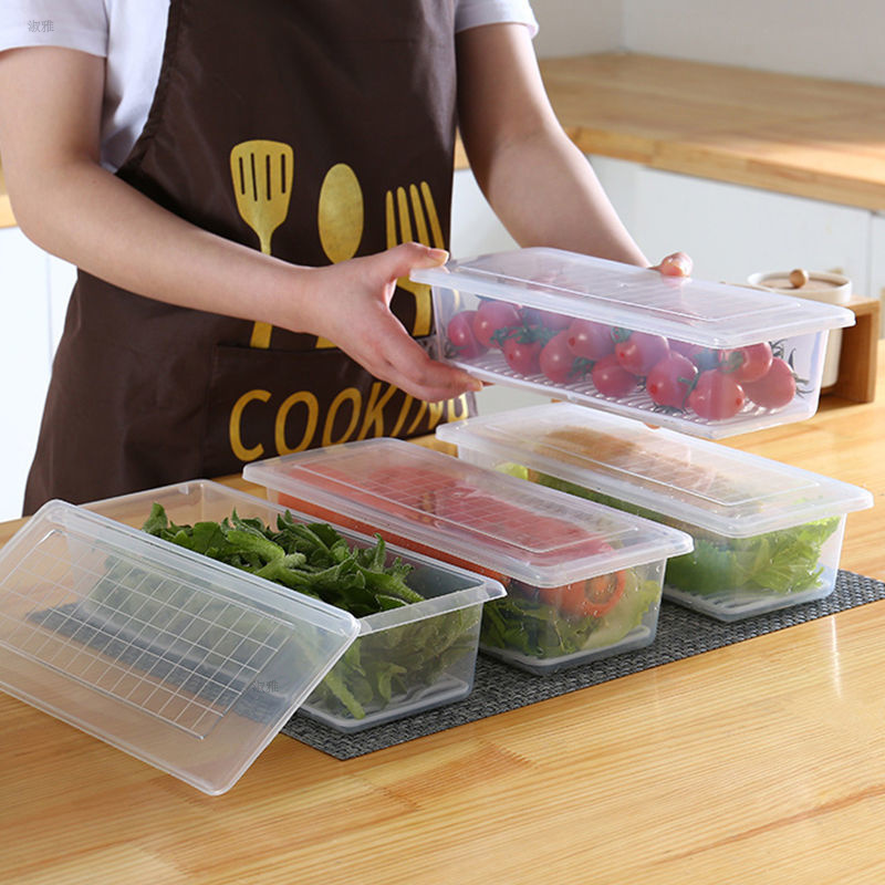 冰箱食物收纳盒装肉速冻专用保鲜盒带盖冷藏分隔整理盒厨房储物盒