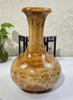 香杉木榴花根雕花瓶摆件 插花器 居家用品