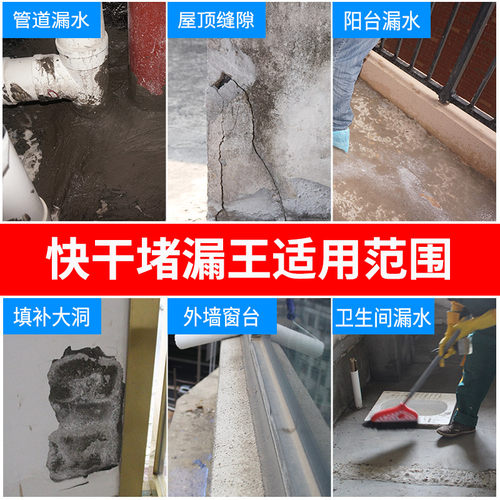 速干堵漏王水泥胶堵漏灵卫生间屋顶防水补漏堵洞防渗透快干水不漏 - 图0