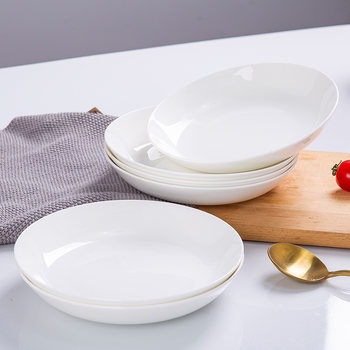 Jingdezhen ceramic disc ຄົວເຮືອນ 4-piece 6-piece set 8-inch creative microwaveable bone china tableware dish plate
