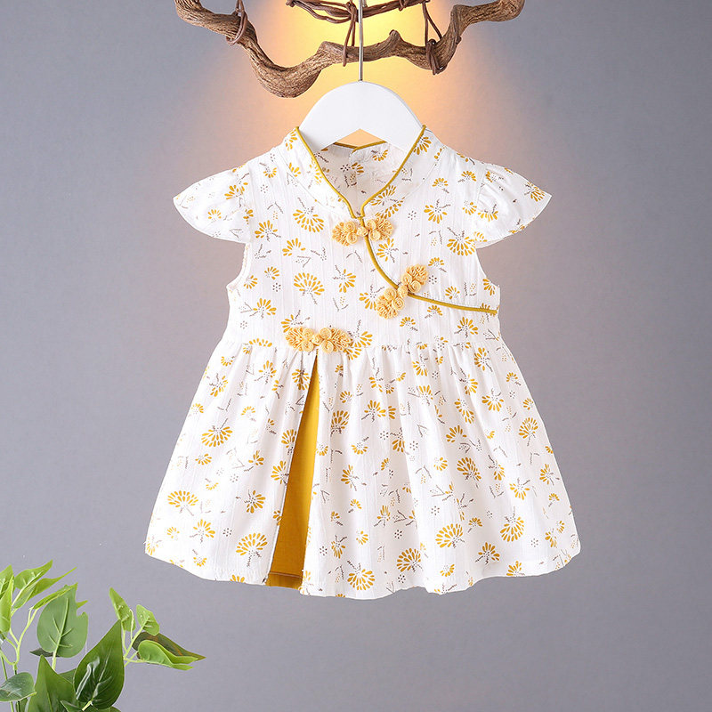 宝宝连衣裙纯棉婴儿唐装旗袍裙中国风夏装0-1-2-3岁儿童女童裙子4,淘宝优惠券,粉丝福利购,淘宝优惠卷