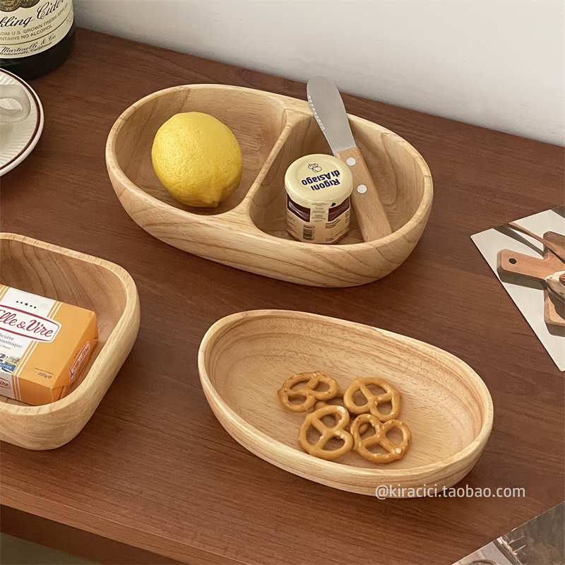 日式木质桌面收纳盒玄关钥匙杂物首饰展示整理置物盘ins实木托盘 - 图0