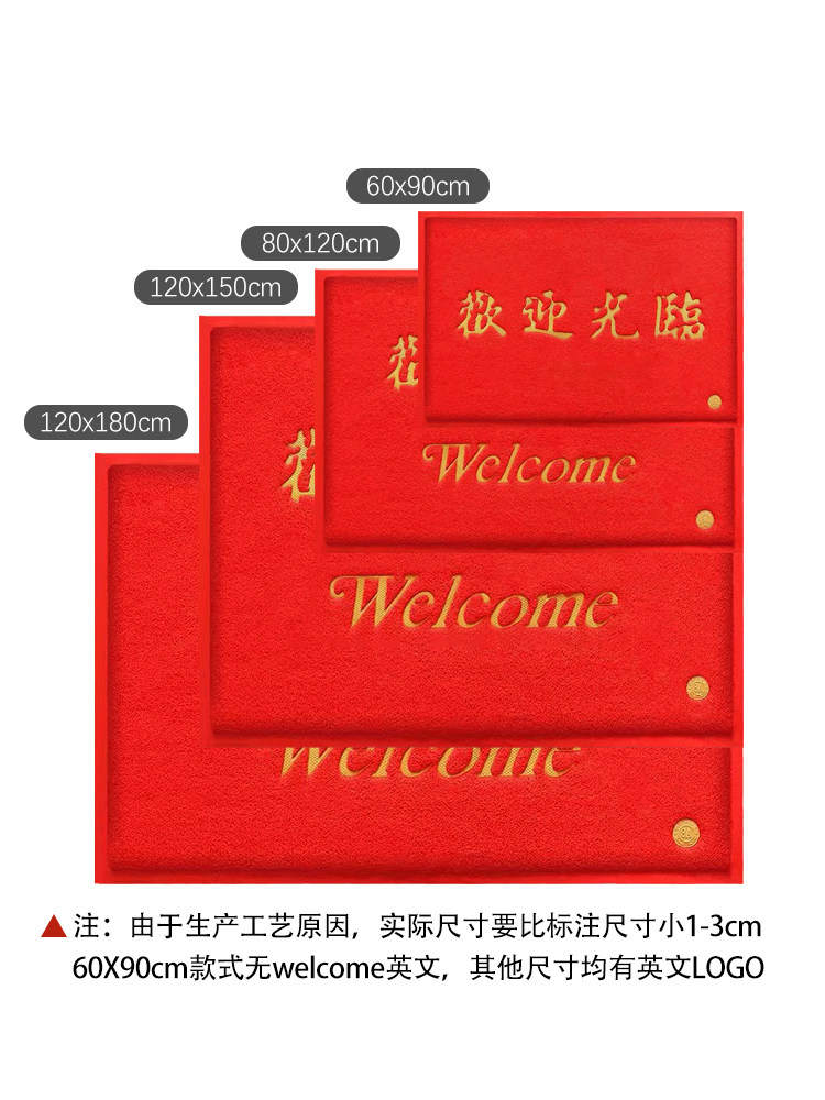 Entrance door mat, thickened PVC wire ring, entry carpet, anti-slip door mat, safe for entry and exit, customizable indoor foot mat