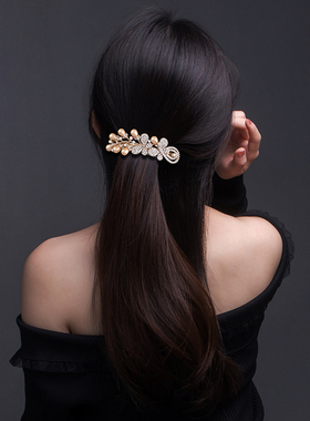 成年女优雅妈妈水钻弹簧夹横发卡