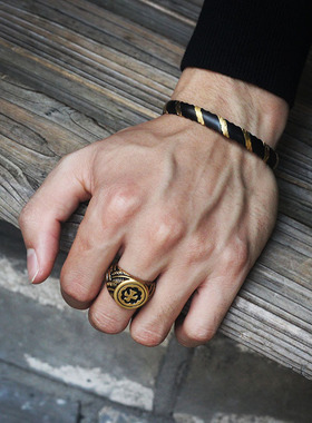 高桥吾郎戒指钛钢情侣飞鹰图腾