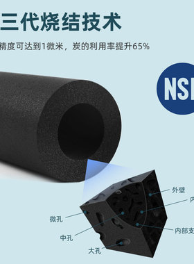 适用沁园水龙头净水器滤芯A2-3/1/CS3新/CS5-3台上锁牙式炭棒滤芯