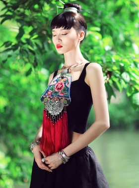 新女饰品民族风项圈松桃绣手绣