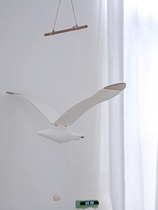 Nordic Ins Nets Red Flag Flying Seagulls Sea Birds Air Hanging Accessories Childrens Room Folk Hangover Hanging Art Creative Hangings