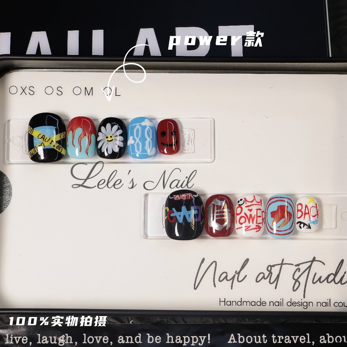 权志龙GD日常演唱会纯手工手绘高级感短款美甲穿戴甲可拆卸,淘宝优惠券,粉丝福利购,淘宝优惠卷