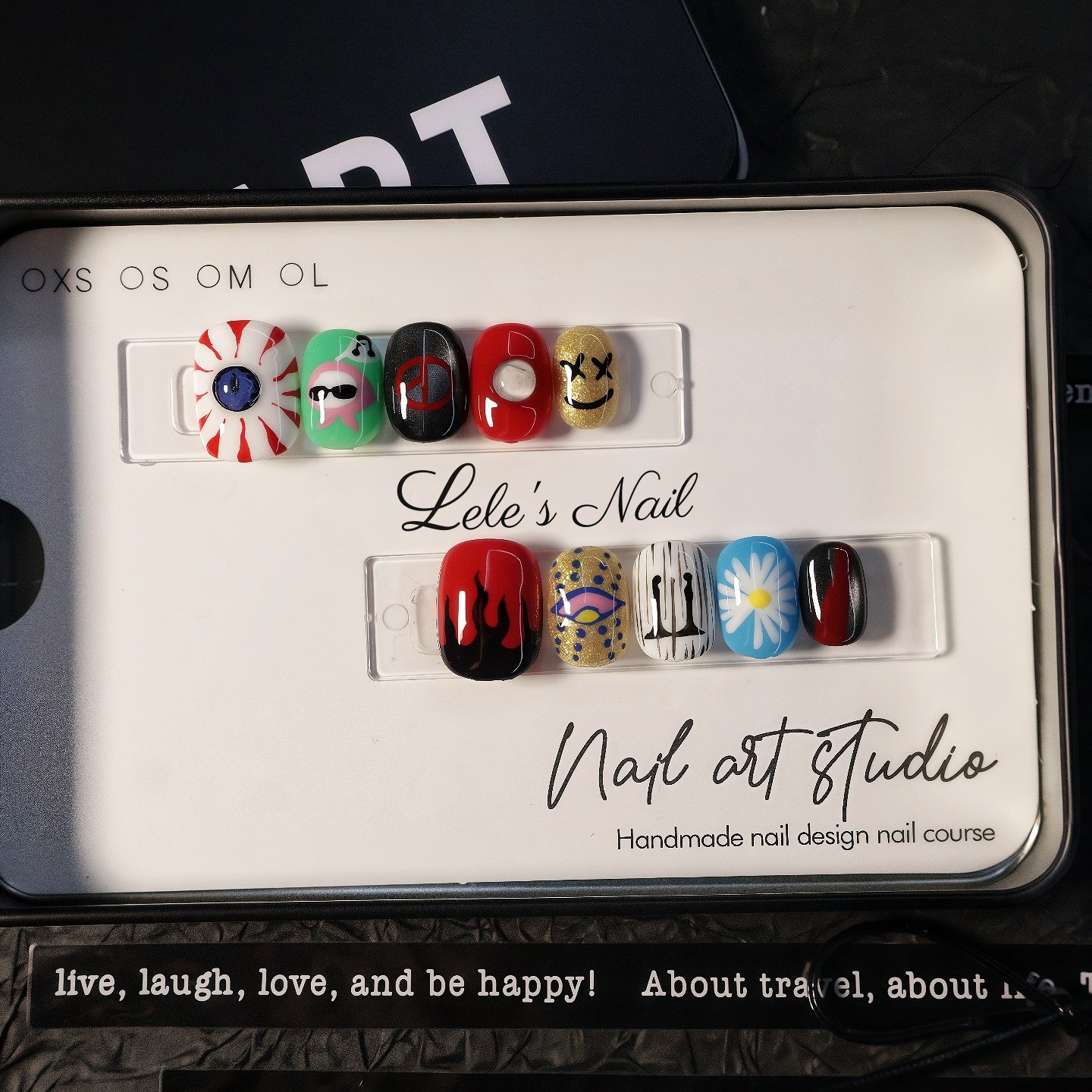 权志龙GD日常演唱会纯手工手绘高级感短款美甲穿戴甲可拆卸,淘宝优惠券,粉丝福利购,淘宝优惠卷