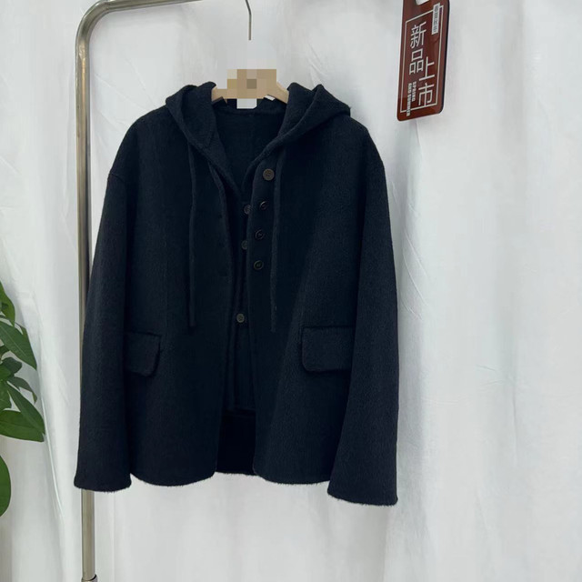 2025 new autumn and winter Korean style college style hooded vest two-piece cashmere coat short wool coat for women