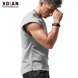 Мужская футболка без рукавов, хлопковый жилет, спортивная баскетбольная летняя майка для спортзала, ассиметричный крой