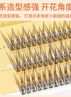 鱼尾款假睫毛自然仿真单株分段