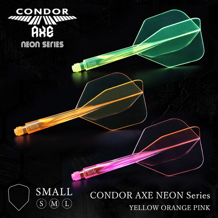 日本CONDOR AXE NEON Small小方形荧光一体飞镖尾翼 比赛耐用镖叶 - 图0