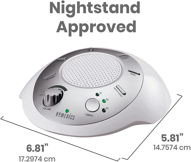 代购HoMedics White Noise Sound Machine便携式睡眠机带6种音乐 - 图0