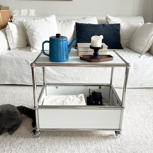 网红中古沙发边几置物架ins模块组合小推车双层家用收纳餐车简约 - 图0