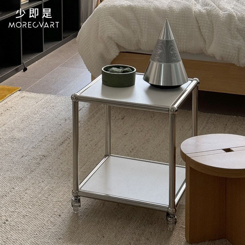 中古风茶几边几角几客厅沙发边柜床头柜可移动小户型不锈钢收纳柜,淘宝优惠券,粉丝福利购,淘宝优惠卷