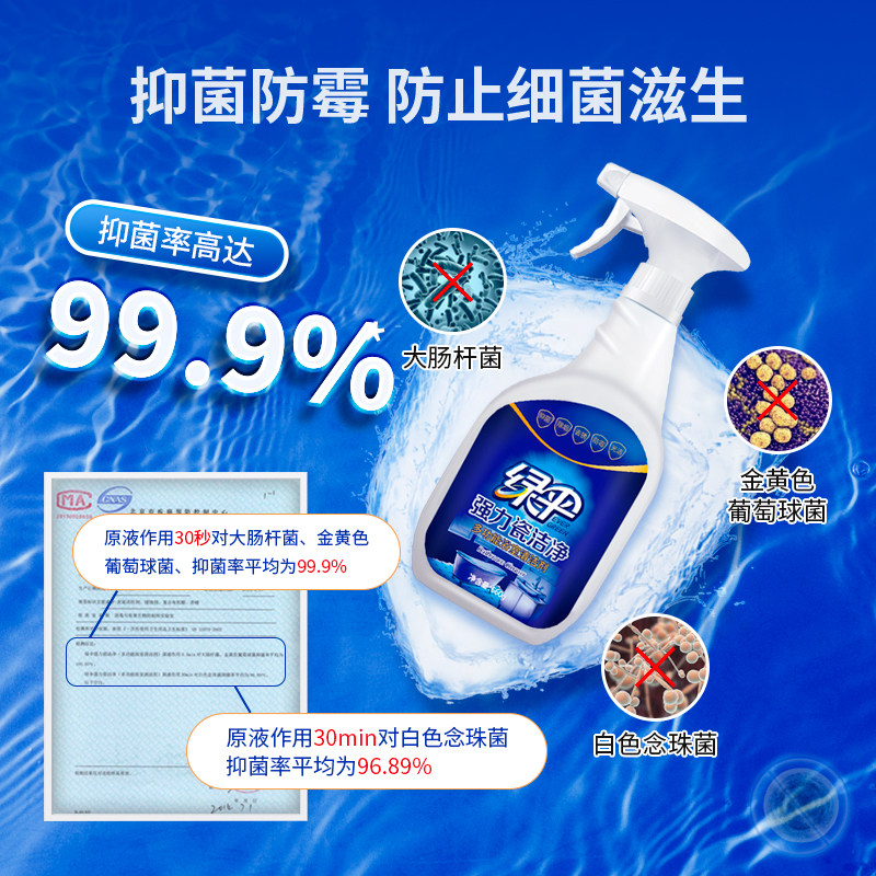 绿伞瓷洁净瓷砖清洁剂卫生间地板砖清洁2瓶家用厕所玻璃去污除垢