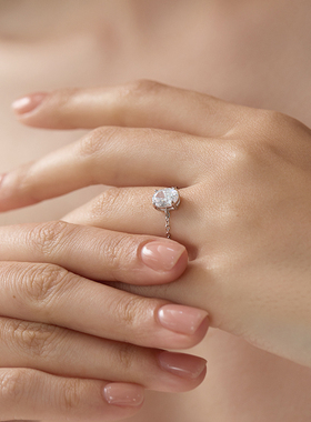 JudyCollins锆石抽拉链条戒指