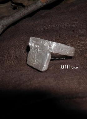 UNI FORCE乌腻力「The Wall」系列原创 方块水泥S990足银戒指