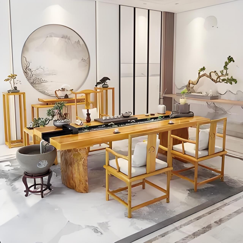 实木茶桌流水茶台功夫茶桌养鱼内循环创意景观大板一体禅意茶桌椅,淘宝优惠券,粉丝福利购,淘宝优惠卷