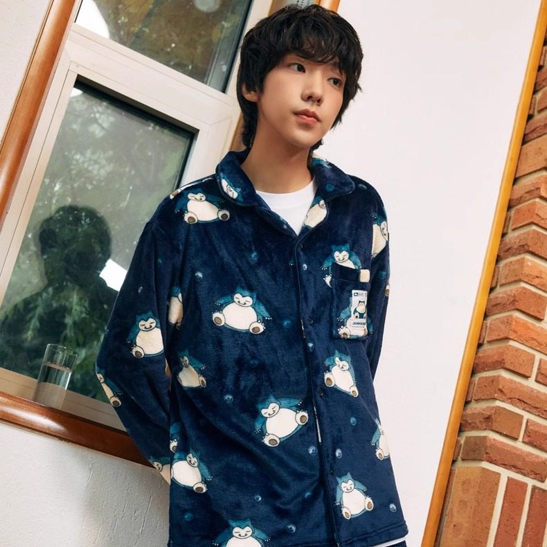 韩国代购spao珊瑚绒男女睡衣宝可梦联名款长袖长裤秋冬保暖家居服,淘宝优惠券,粉丝福利购,淘宝优惠卷