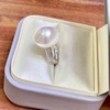 White Australian Seawater Poached Egg Poached Egg Small Boutique Sterling Silver Open Ring, The Full Egg Heart Is Unique and Will Not Conflict With Your Clothes