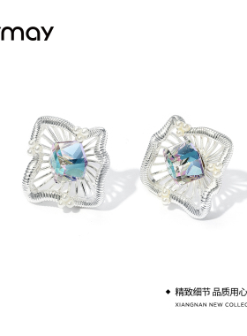 卡洛美星芒幻彩耳环时尚轻奢几何镂空设计高级感超仙耳钉新款耳饰
